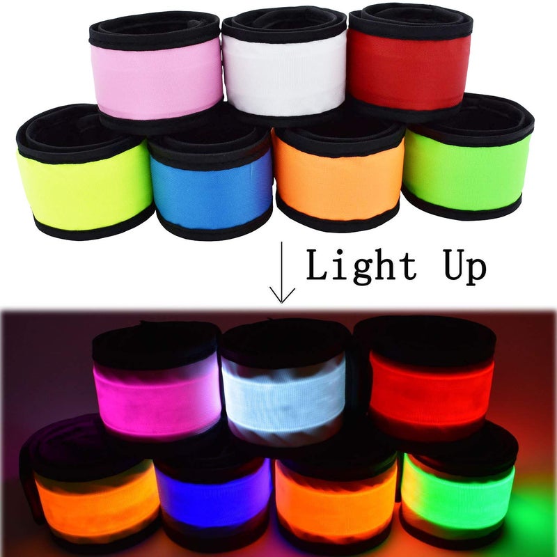 AMNQUERXUS LED Glow Slap Bracelet Light Up Wristband High Visibility Safety Gear for Cycling Walking Running Concert Camping Outdoor Sports-Fits Women Men (7 Pack - Colorful) - Image 2